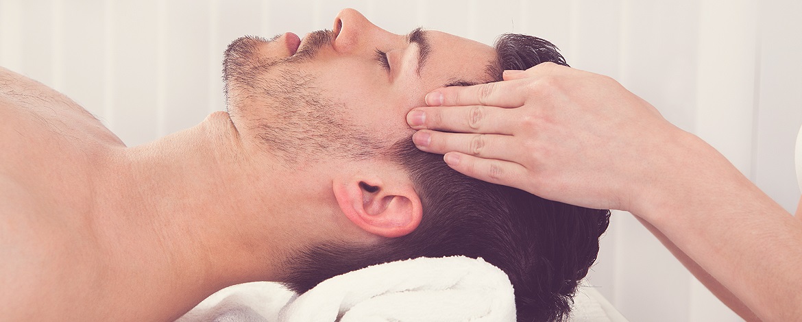 head massage on a man